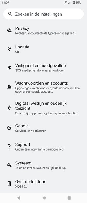 Scroll naar en selecteer Systeem