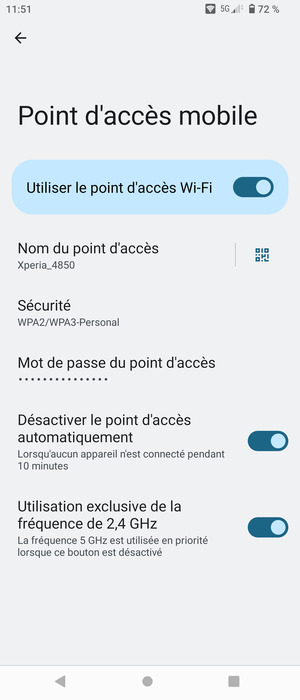 Votre téléphone est maintenant configuré pour être utilisé comme modem
