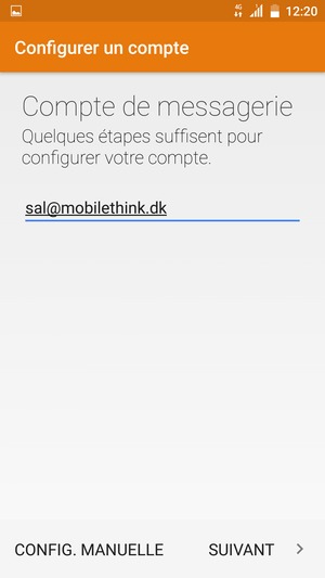Saisissez votre adresse e-mail et sélectionnez SUIVANT