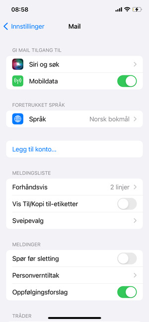 Velg Legg til konto...