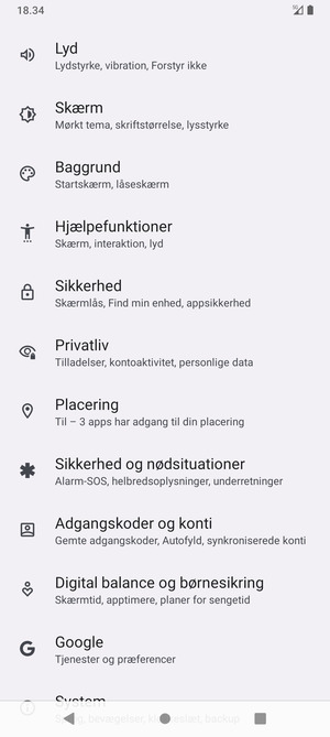 Scroll til og vælg Placering