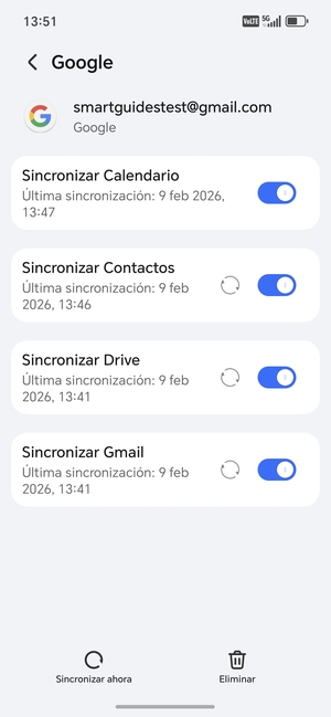 Seleccione Sincronizar ahora