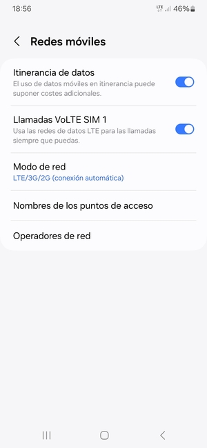 Activar o desactivar Itinerancia de datos
