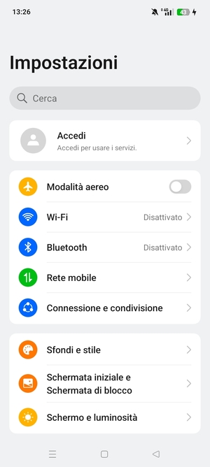 Seleziona Rete mobile