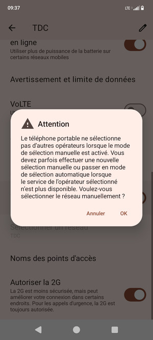 Sélectionnez OK