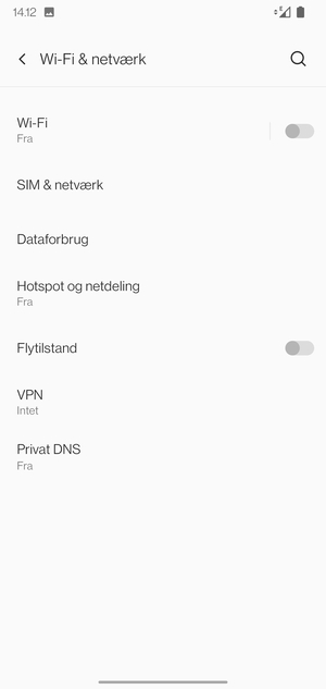 Vælg Hotspot og netdeling