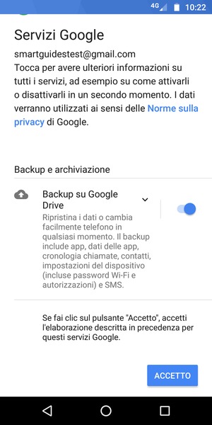 Seleziona ACCETTO