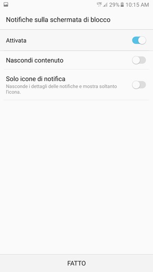 Seleziona la tua opzione preferita e poi FATTO