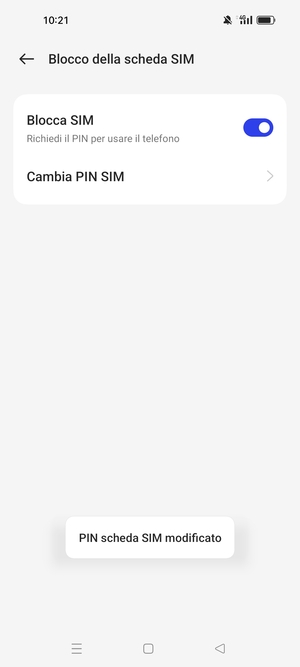 Il tuo PIN scheda SIM è stato modificato