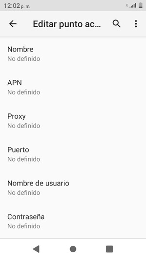 Introduzca la información de Internet