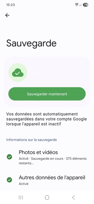 Sélectionnez Sauvegarder maintenant
