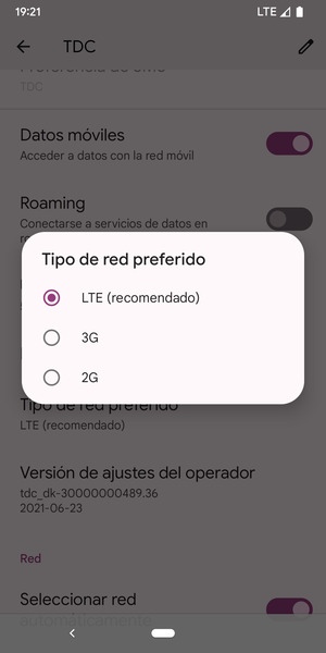 Seleccione la opción deseada