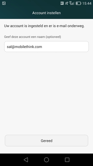 Geef uw account een naam en selecteer Gereed