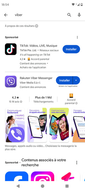 Sélectionnez l'appli
