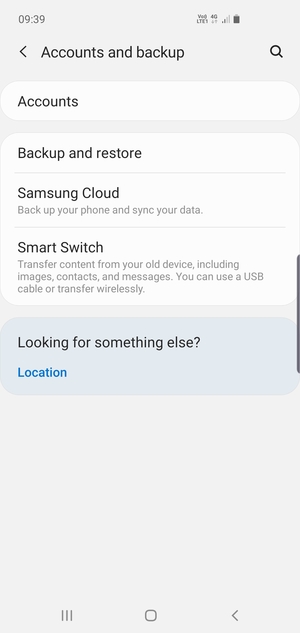 Select Backup and restore