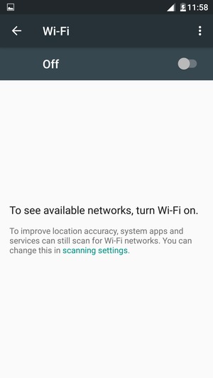 Turn Wi-Fi on
