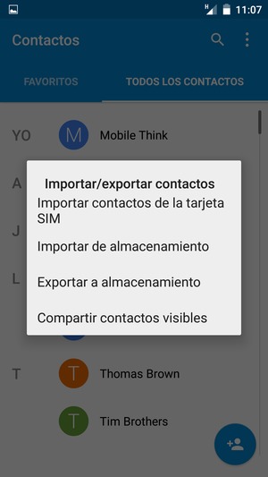 Seleccione Importar contactos de la tarjeta SIM