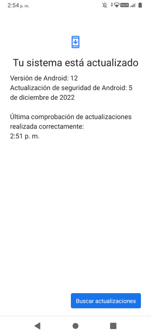 Si su teléfono está actualizado, verá la siguiente pantalla