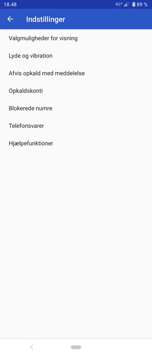 Vælg Telefonsvarer