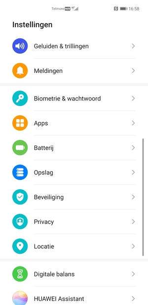 Scroll naar en selecteer Beveiliging