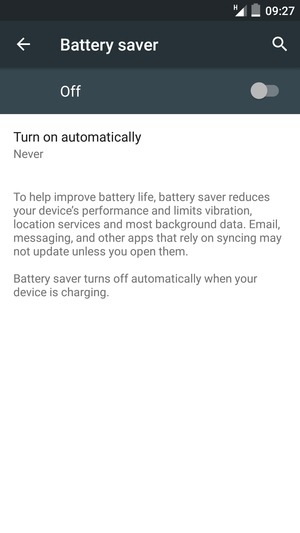 Turn Battery saver on
