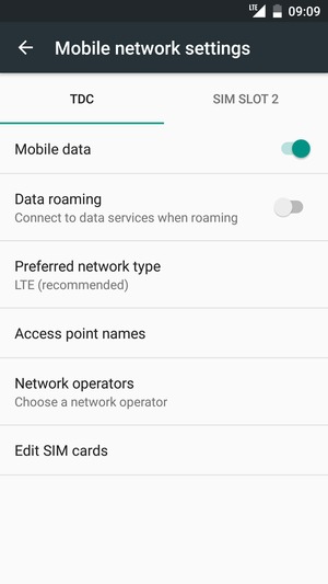 To change network if network problems occur, select Network operators