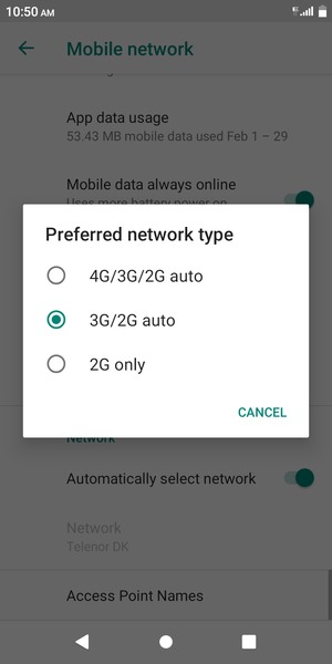 Select your preferred option