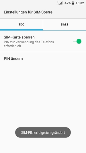 Ihre SIM-PIN wurde geändert