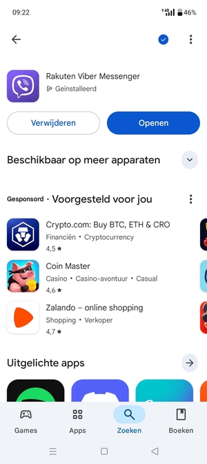 Selecteer Openen