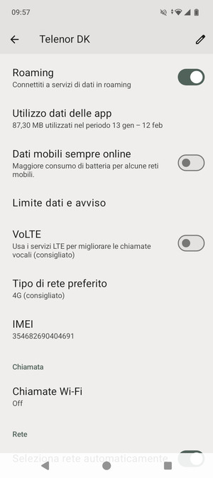 Attiva o disattiva Roaming