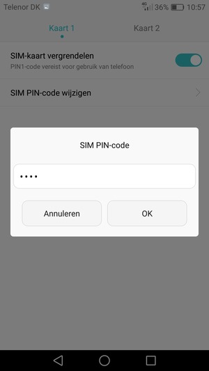 Voer uw Oude SIM PIN-code in en selecteer OK