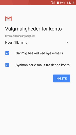 Vælg NÆSTE