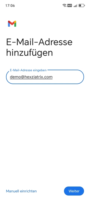 Geben Sie Ihre E-Mail-Adresse ein und wählen Sie Weiter