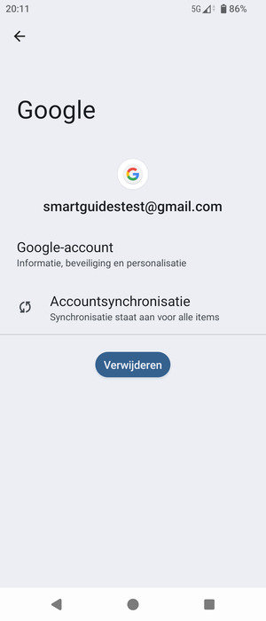 Selecteer Accountsynchronisatie