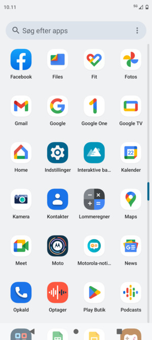Scroll til og vælg Indstillinger