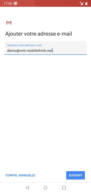 Saisissez votre adresse e-mail et sélectionnez SUIVANT