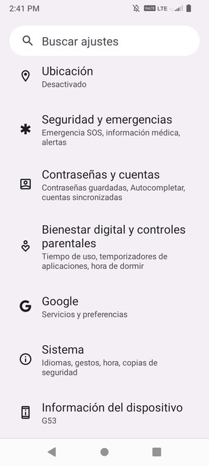 Desplácese y seleccione Contraseñas y cuentas