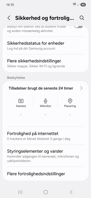 Scroll til og vælg Flere sikkerhedsindstillinger