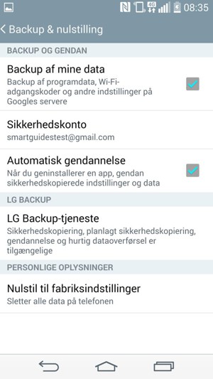 Vælg Sikkerhedskonto