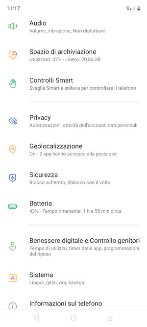 Scorri e seleziona Sicurezza
