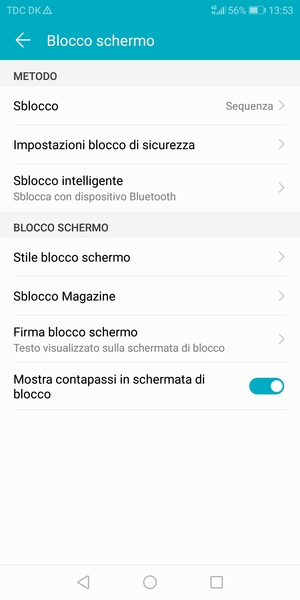 Il tuo telefono è ora protetto dal blocco schermo