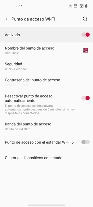 El teléfono ha sido configurado para su uso como módem