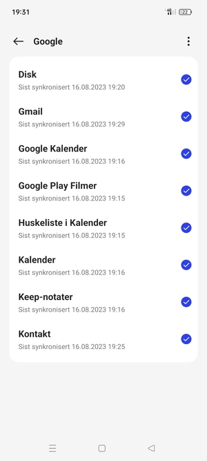 Velg menyknappen