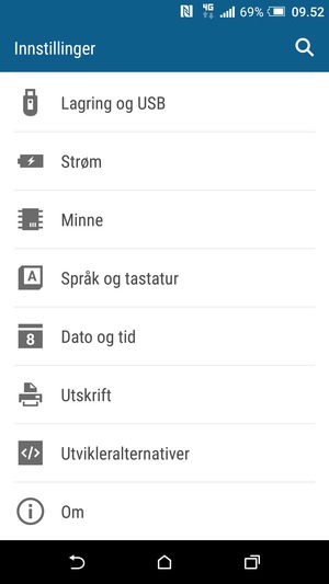 Bla til og velg Om