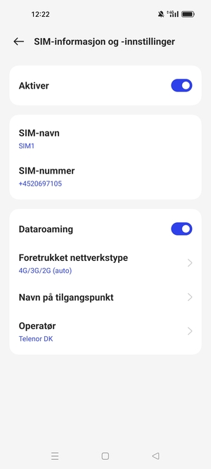 Slå Dataroaming på eller av