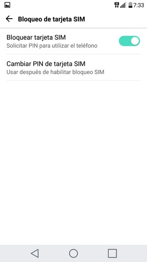 Seleccione Cambiar PIN de tarjeta SIM