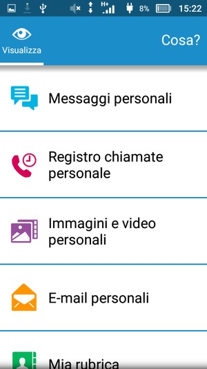 Seleziona Messaggi personali