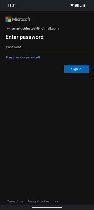 Enter your password and select Sign in