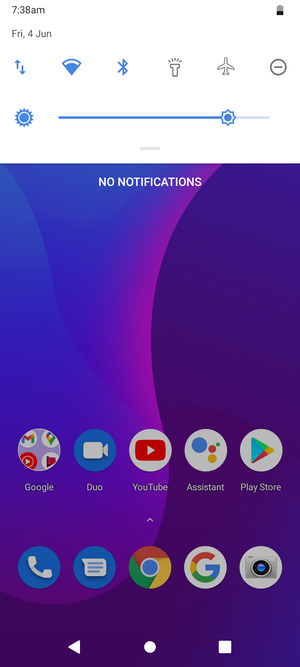 Slide down the top menu again