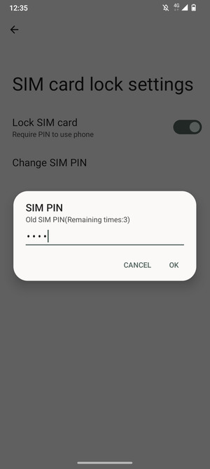 Enter Old SIM PIN and select OK